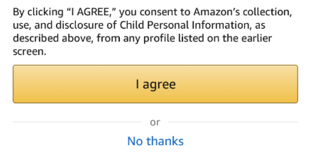 Amazon Consent Notice
